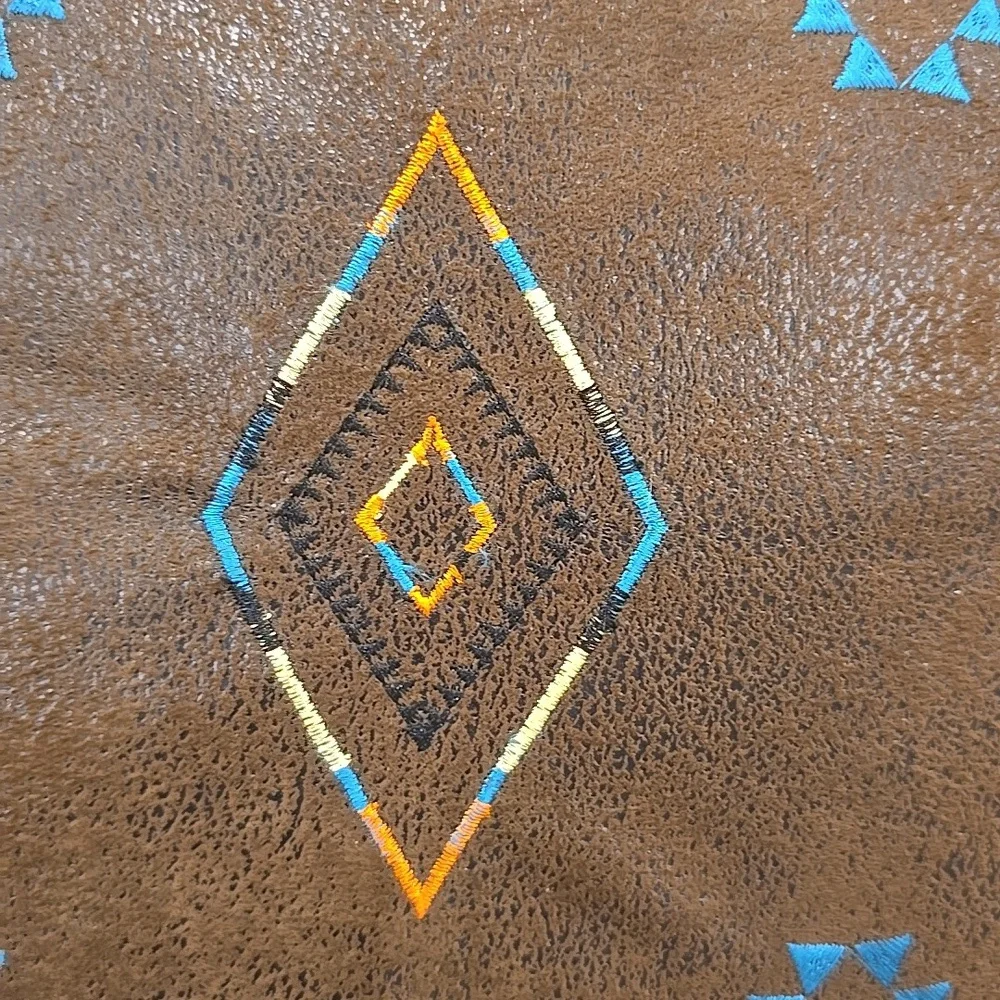 Western Fringe Pillow Desert Dance Embroidered Diamonds
